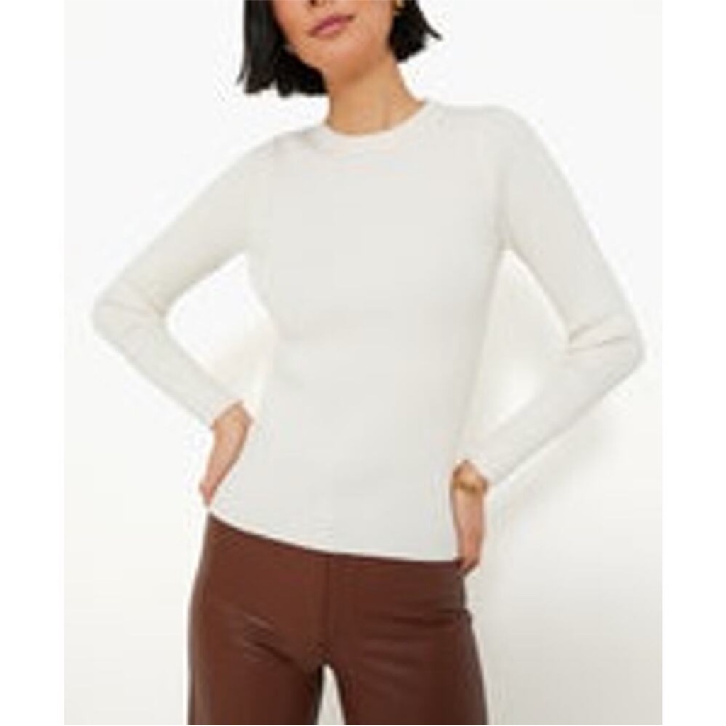 Tuckernuck Ivory Alden Ribbed Crewneck Top Sweater Ribbed Long Sleeve Sz Xl